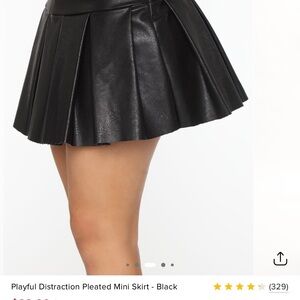 Fashion Nova Black Leather Mini Skirt